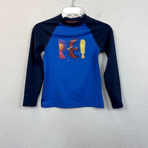 REI Swim Rei Bird Raglan Long Sleeve Swim Rash Guard Sun Shirt Boys